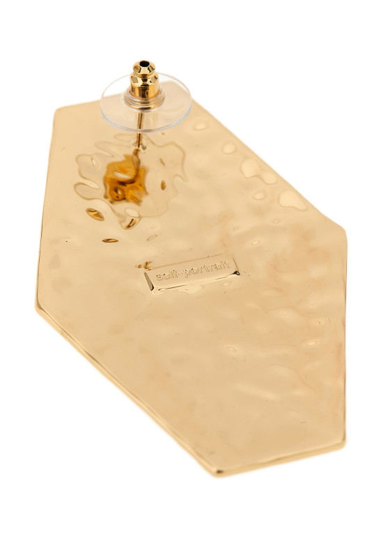 'Large Hammered Gold Pearl' earrings Gold