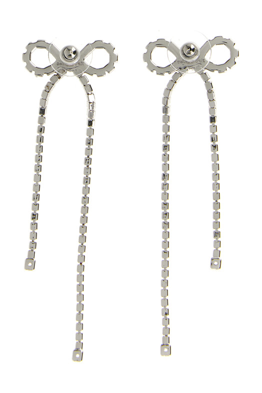 'Crystal Droplet Bow' earrings Silver