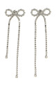 'Crystal Droplet Bow' earrings Silver