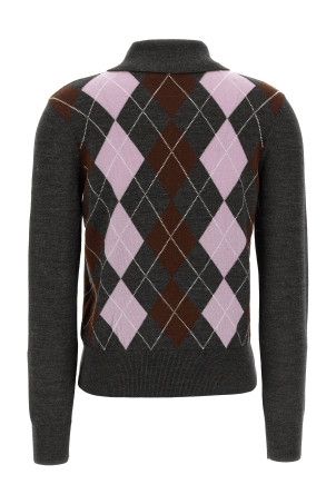 'Grey Argyle Lightweight' sweater Gray