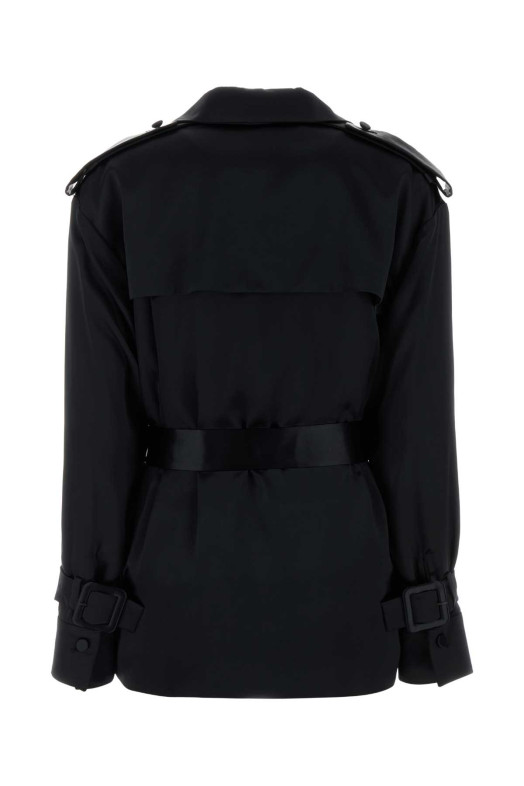 Черный атласный блейзер Черный SALVATORE FERRAGAMO (13H490788175)