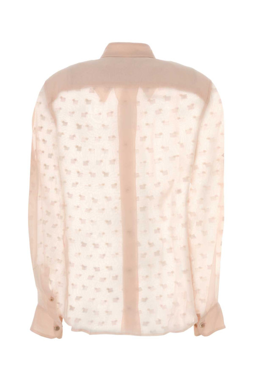 Пастельно-розовая вискозная рубашка Chowy DRIES VAN NOTEN (2520107632314)