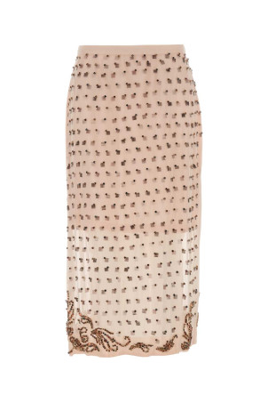 Pastel pink viscose Sokna skirt DRIES VAN NOTEN (2520108702314)