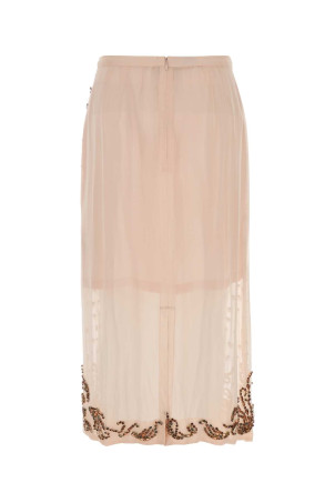 Pastel pink viscose Sokna skirt DRIES VAN NOTEN (2520108702314)