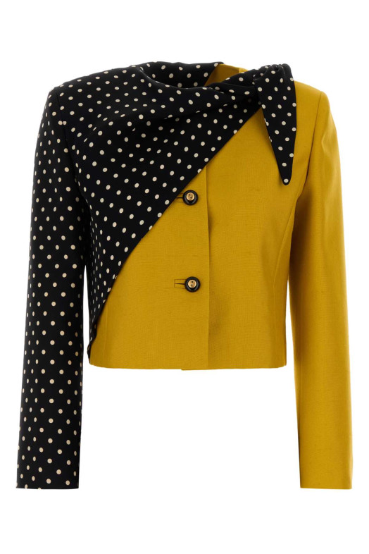Ochre silk blazer VALENTINO GARAVANI (7B0CE4S590G)