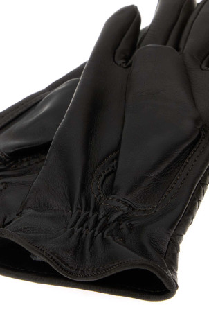 Dark brown leather gloves BOTTEGA VENETA (804439V0171)