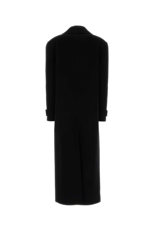 Черное шерстяное пальто SAINT LAURENT (835063Y060R)