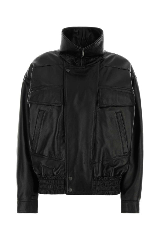 Black leather jacket Black SAINT LAURENT (836515YCNU2)