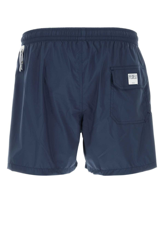 Navy blue polyester swimming shorts FEDELI (8UE00320)