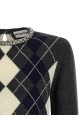 'Grey Argyle Crystal Trim' sweater Gray