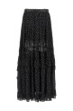 'Black And Gold Chiffon Lace Maxi' skirt Black