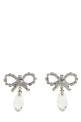 'Bow Crystal Droplet' earrings Silver