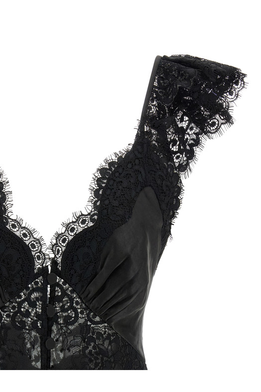 Топ «Черное атласное кружево» Черный RS26176TABBLACK