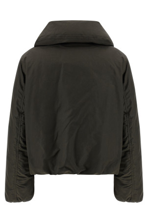 Bubble collar cropped down jacket Brown