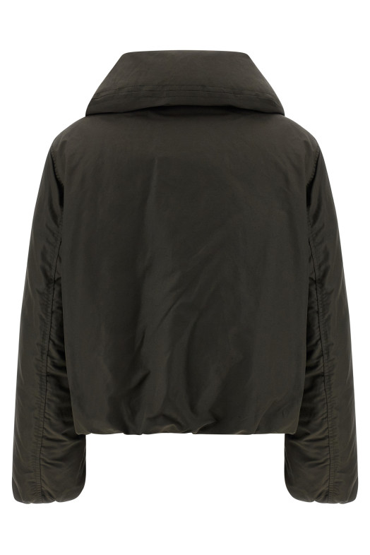 Bubble collar cropped down jacket Brown