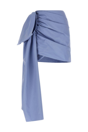 'Blue Cotton Tie Side Mini' skirt BLUE