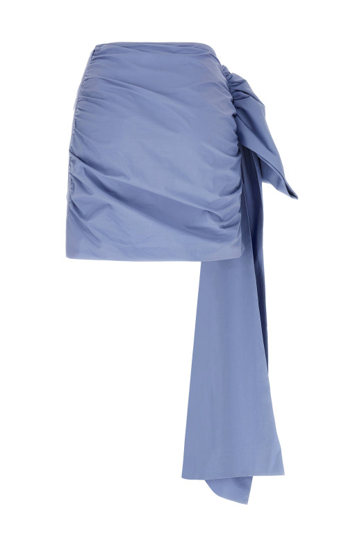 'Blue Cotton Tie Side Mini' skirt BLUE