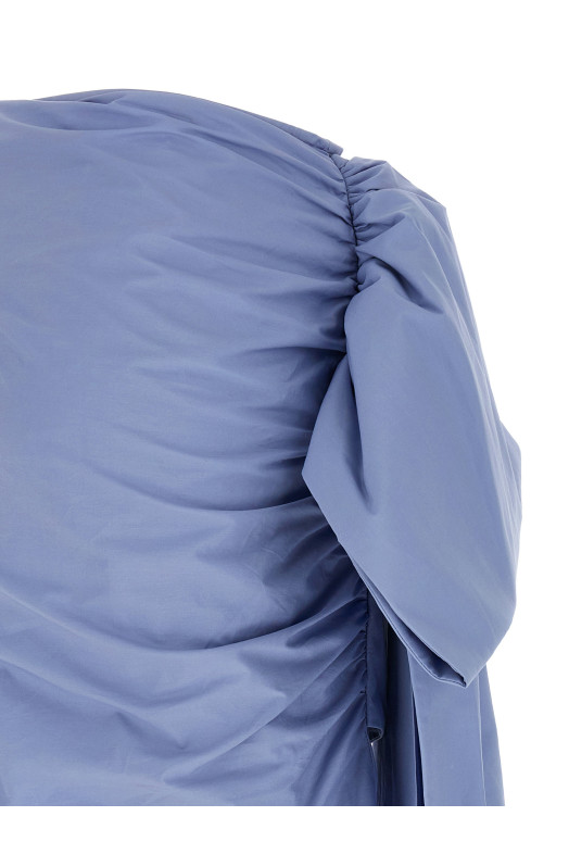 'Blue Cotton Tie Side Mini' skirt BLUE