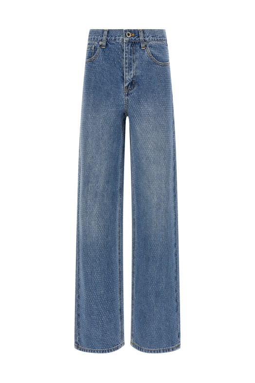 Джинсы «Rhinestone Denim Straight Leg» Синие RS26813PABLBLUE