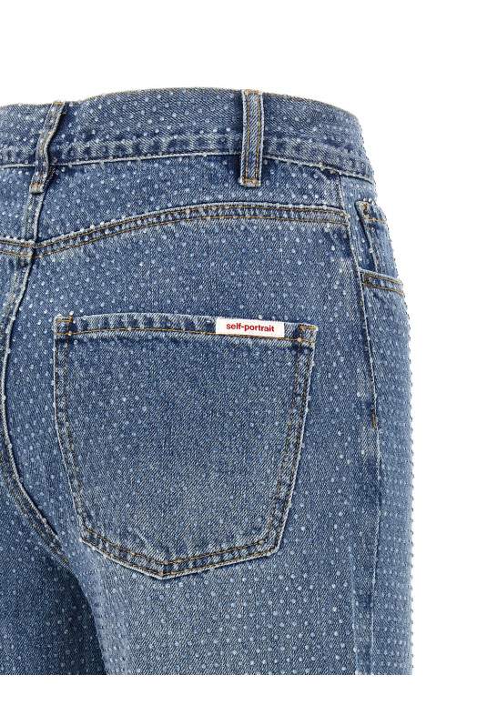 Джинсы «Rhinestone Denim Straight Leg» Синие RS26813PABLBLUE