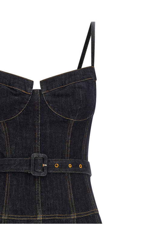 Платье «Indigo Denim Flared Midi» Синее RS26815MABLBLUE