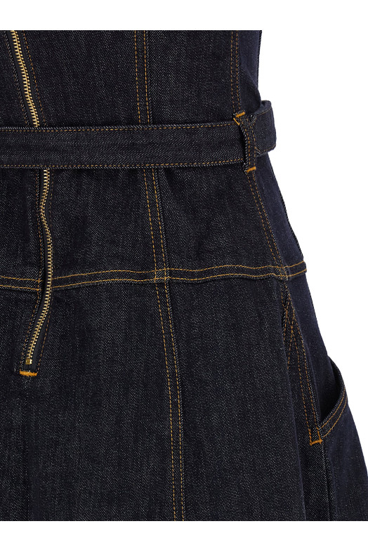 Платье «Indigo Denim Flared Midi» Синее RS26815MABLBLUE