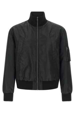 'White Stitch Line' bomber jacket Black