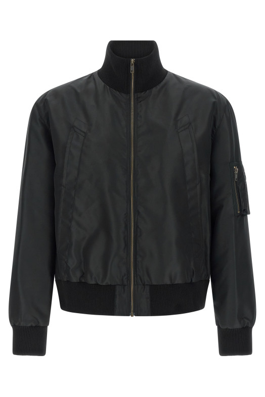 'White Stitch Line' bomber jacket Black