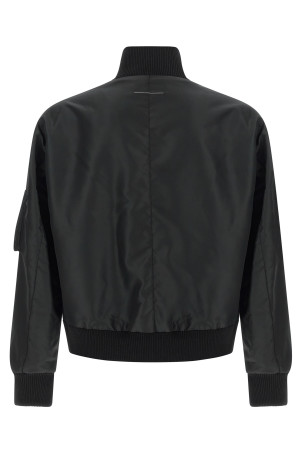 'White Stitch Line' bomber jacket Black