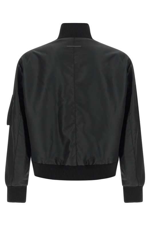 'White Stitch Line' bomber jacket Black