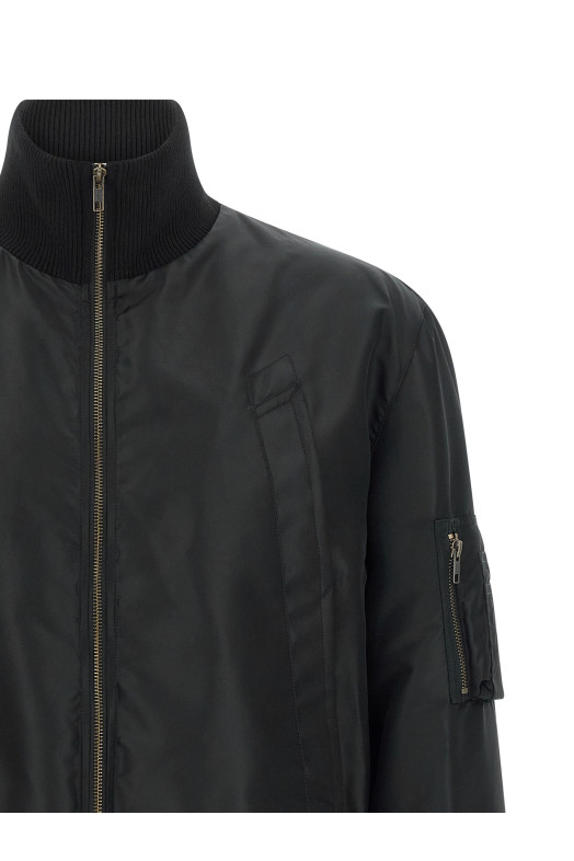 'White Stitch Line' bomber jacket Black