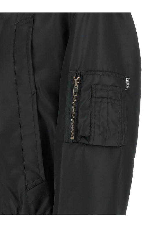 'White Stitch Line' bomber jacket Black