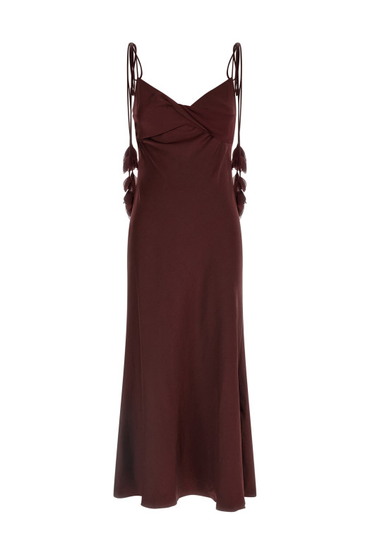 Платье «Burgundy Satin Flower Midi» бордо RS26218MBUBURGUNDY