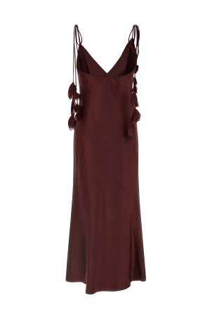 Платье «Burgundy Satin Flower Midi» бордо RS26218MBUBURGUNDY