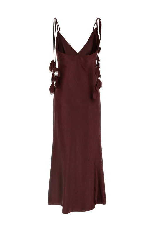 Платье «Burgundy Satin Flower Midi» бордо RS26218MBUBURGUNDY