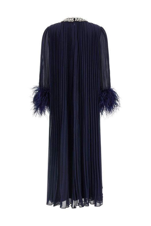 Платье «Navy Chiffon Feather Midi» Синее RS26510MNNAVY