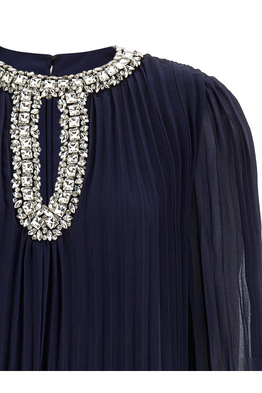 Платье «Navy Chiffon Feather Midi» Синее RS26510MNNAVY