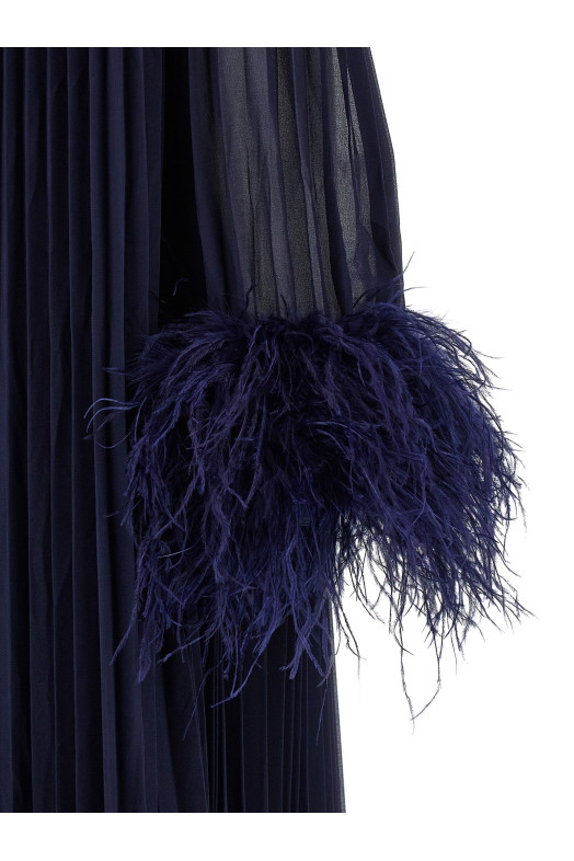 Платье «Navy Chiffon Feather Midi» Синее RS26510MNNAVY