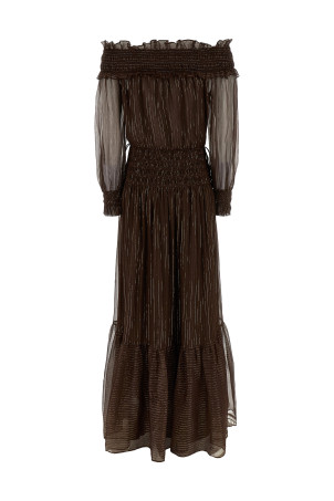 Сукня «Браун Джорджетт з відкритими плечима» Коричнева RS26156XABRBROWN