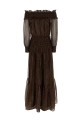 Платье «Браун Джорджетт с открытыми плечами» Коричневое RS26156XABRBROWN