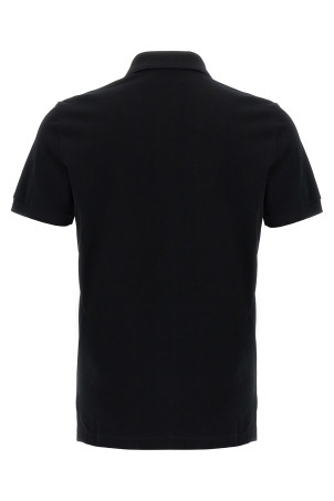 Футболка-поло з металізованим логотипом FF, чорна FENDI FY0985AUA5F0QA1