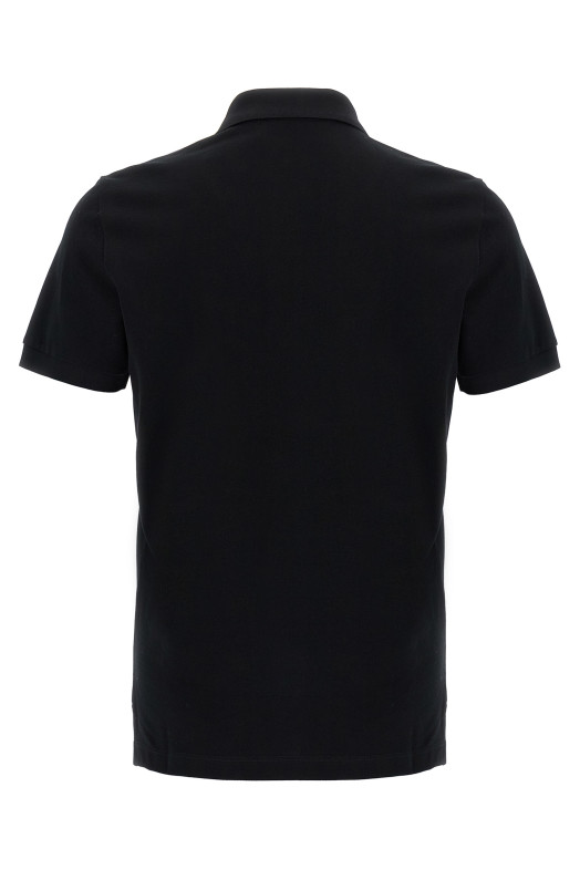 Футболка-поло с металлическим логотипом FF, черная FENDI FY0985AUA5F0QA1