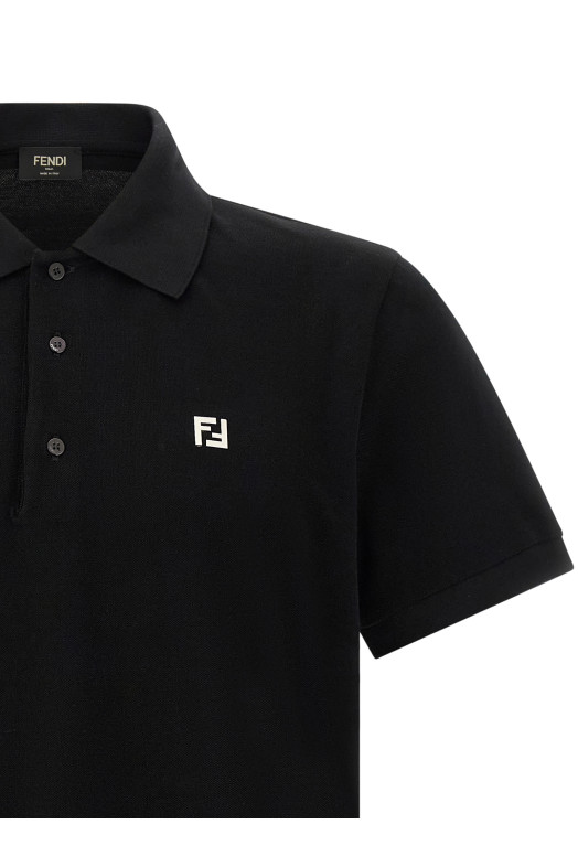 FF metallic logo polo shirt Black