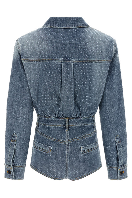 'Rhinestone Denim' jumpsuit Blue