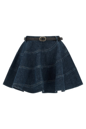 'Flared Denim Mini' skirt Blue