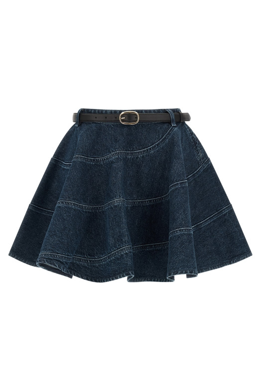 'Flared Denim Mini' skirt Blue