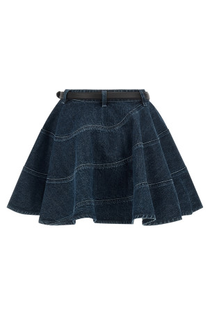 'Flared Denim Mini' skirt Blue