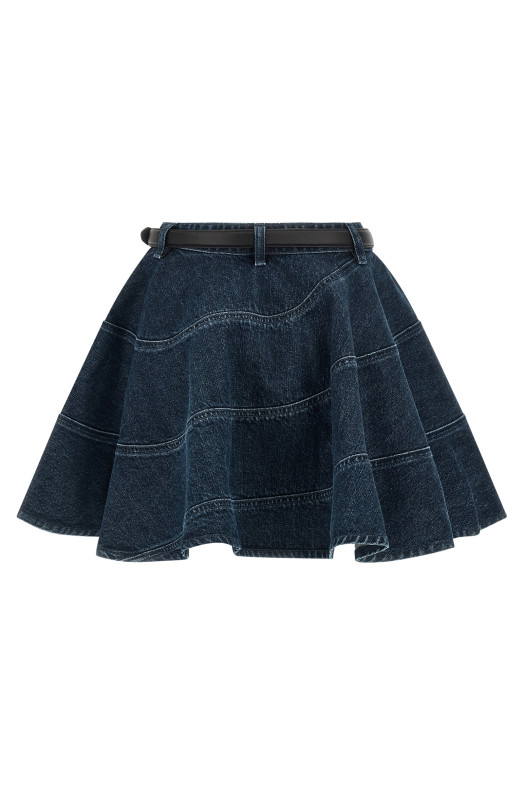 'Flared Denim Mini' skirt Blue