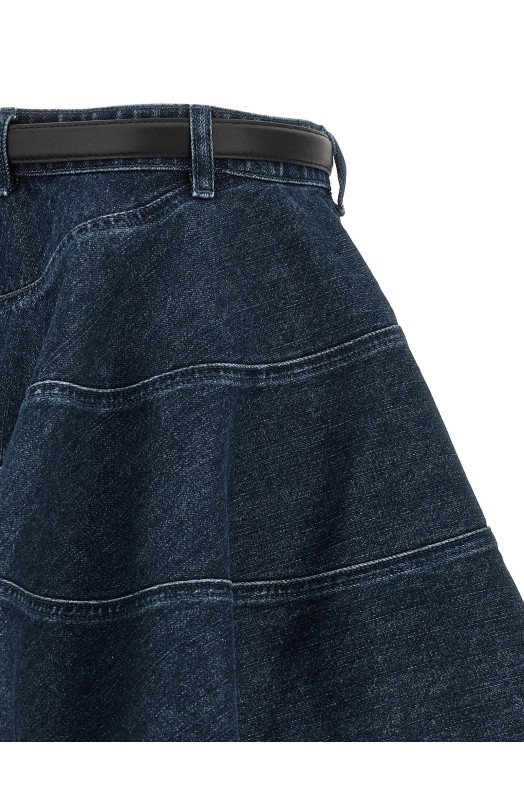 'Flared Denim Mini' skirt Blue