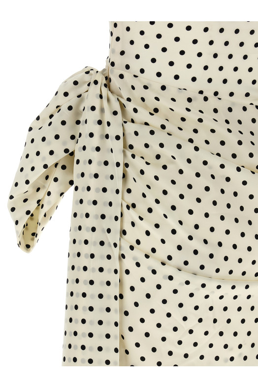 Платье «Polka Dot Satin Tie Side Mini» Черно-серое RS26002SCCREAM